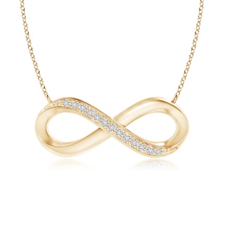 1mm HSI2 Sideways Pave-Set Diamond Infinity Necklace in 9K Yellow Gold