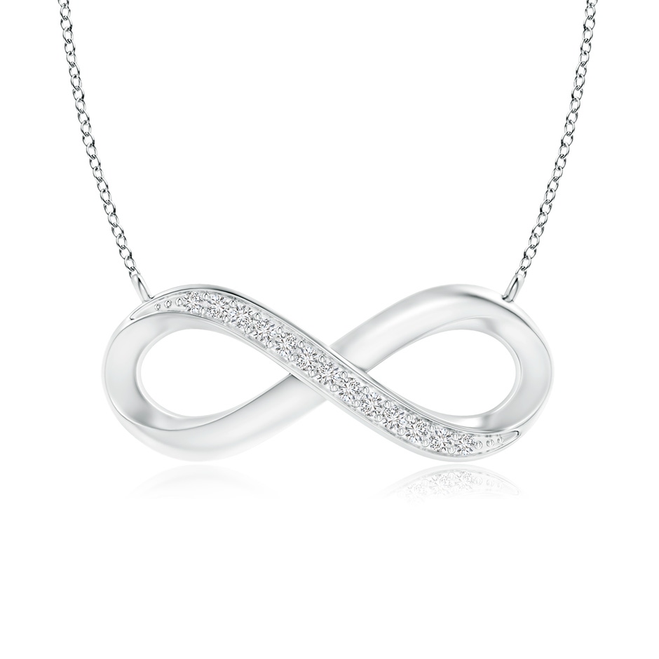 1mm HSI2 Sideways Pave-Set Diamond Infinity Necklace in P950 Platinum 