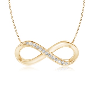 1mm HSI2 Sideways Pave-Set Diamond Infinity Necklace in Yellow Gold