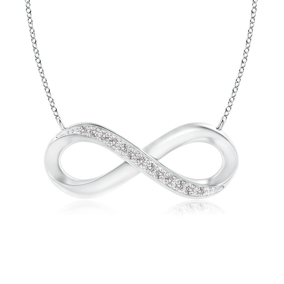 1mm IJI1I2 Sideways Pave-Set Diamond Infinity Necklace in P950 Platinum 