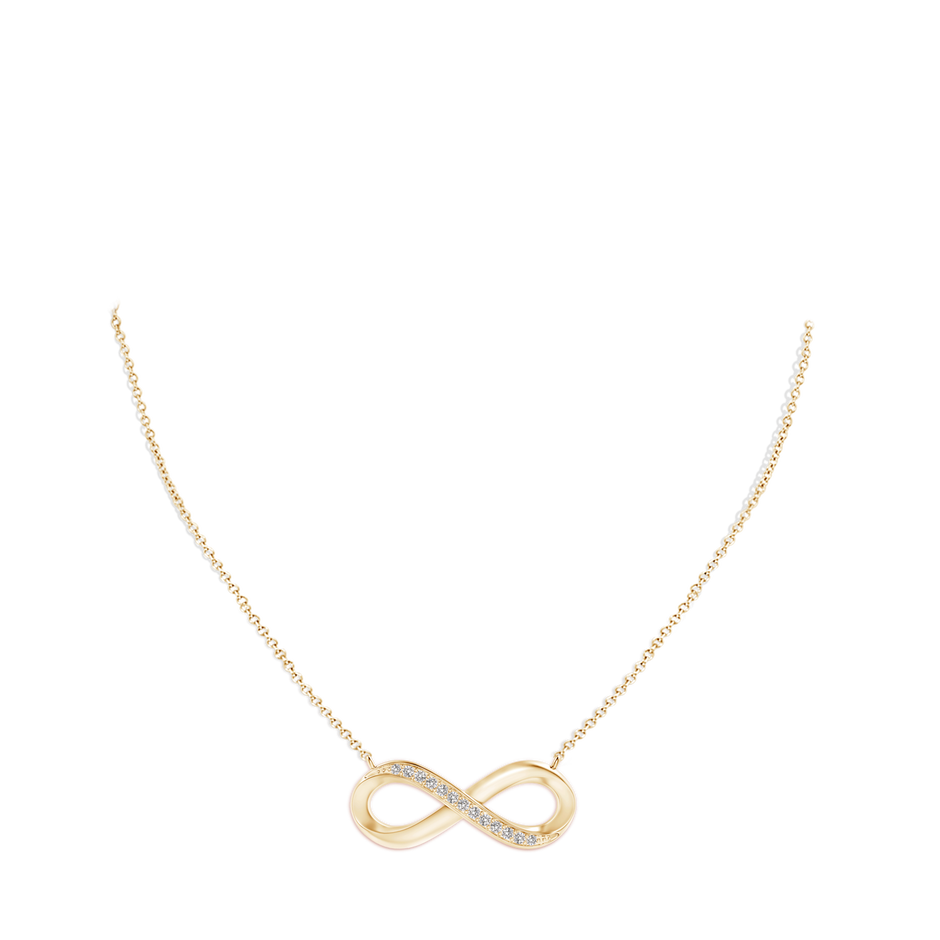 1mm IJI1I2 Sideways Pave-Set Diamond Infinity Necklace in Yellow Gold pen
