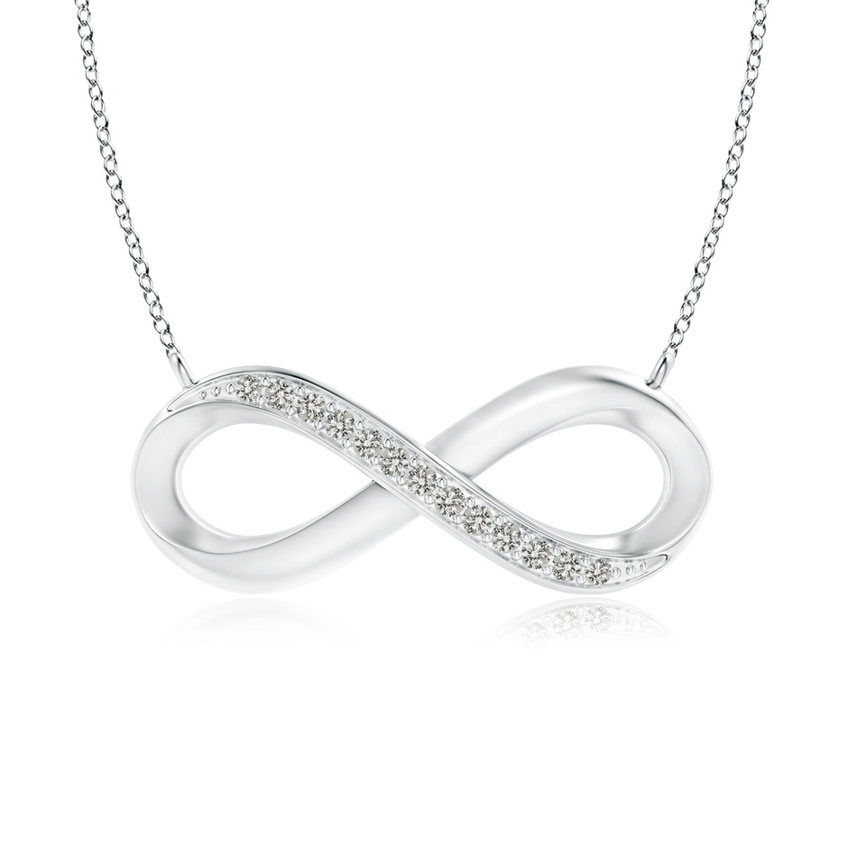1mm KI3 Sideways Pave-Set Diamond Infinity Necklace in 18K White Gold 