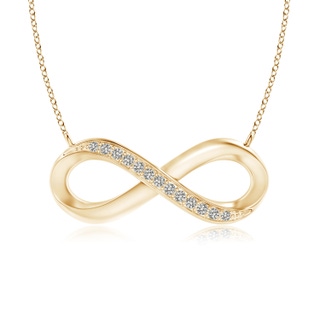 1mm KI3 Sideways Pave-Set Diamond Infinity Necklace in 9K Yellow Gold
