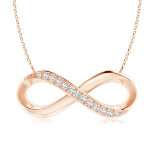 2.1mm GVS2 Sideways Pave-Set Diamond Infinity Necklace in 9K Rose Gold