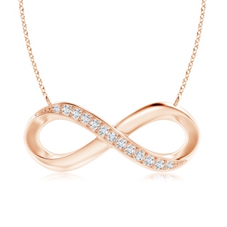 2.1mm GVS2 Sideways Pave-Set Diamond Infinity Necklace in Rose Gold