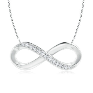 2.1mm GVS2 Sideways Pave-Set Diamond Infinity Necklace in S999 Silver