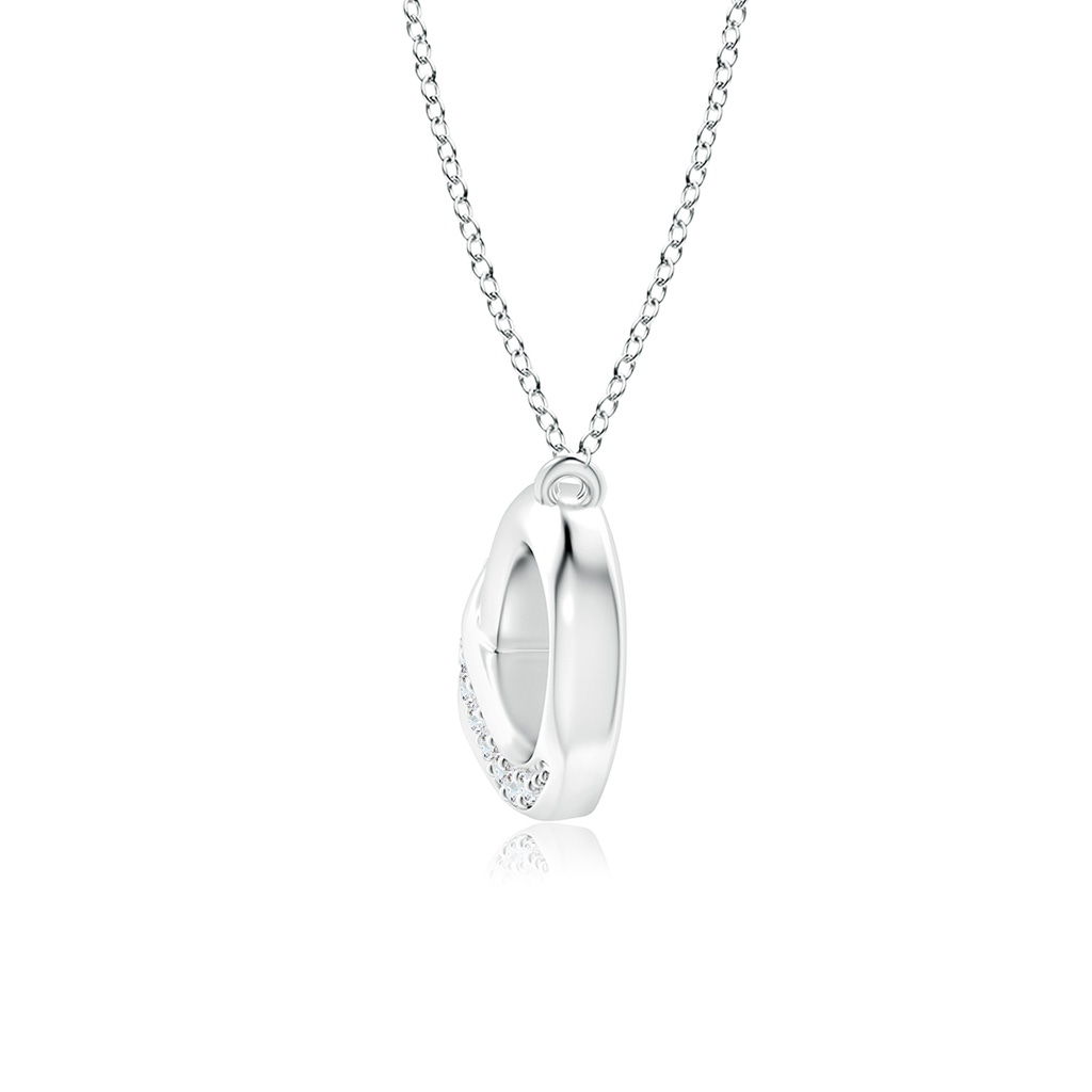 2.1mm GVS2 Sideways Pave-Set Diamond Infinity Necklace in S999 Silver Side 199