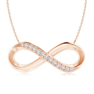 2.4mm GVS2 Sideways Pave-Set Diamond Infinity Necklace in 18K Rose Gold