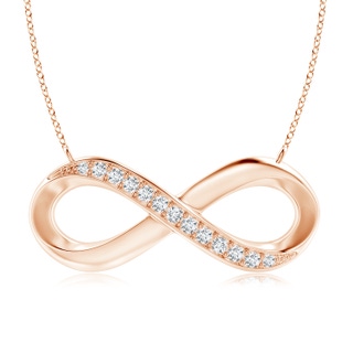 2.4mm GVS2 Sideways Pave-Set Diamond Infinity Necklace in Rose Gold