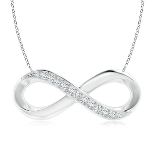 2.4mm GVS2 Sideways Pave-Set Diamond Infinity Necklace in S999 Silver