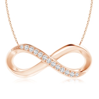 2.7mm GVS2 Sideways Pave-Set Diamond Infinity Necklace in Rose Gold