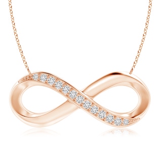 2.7mm HSI2 Sideways Pave-Set Diamond Infinity Necklace in 18K Rose Gold