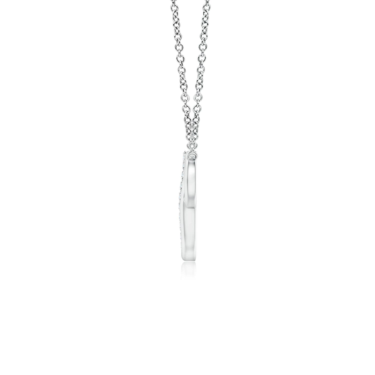 Interlocking Diamond Sideways Infinity Necklace in 18K White