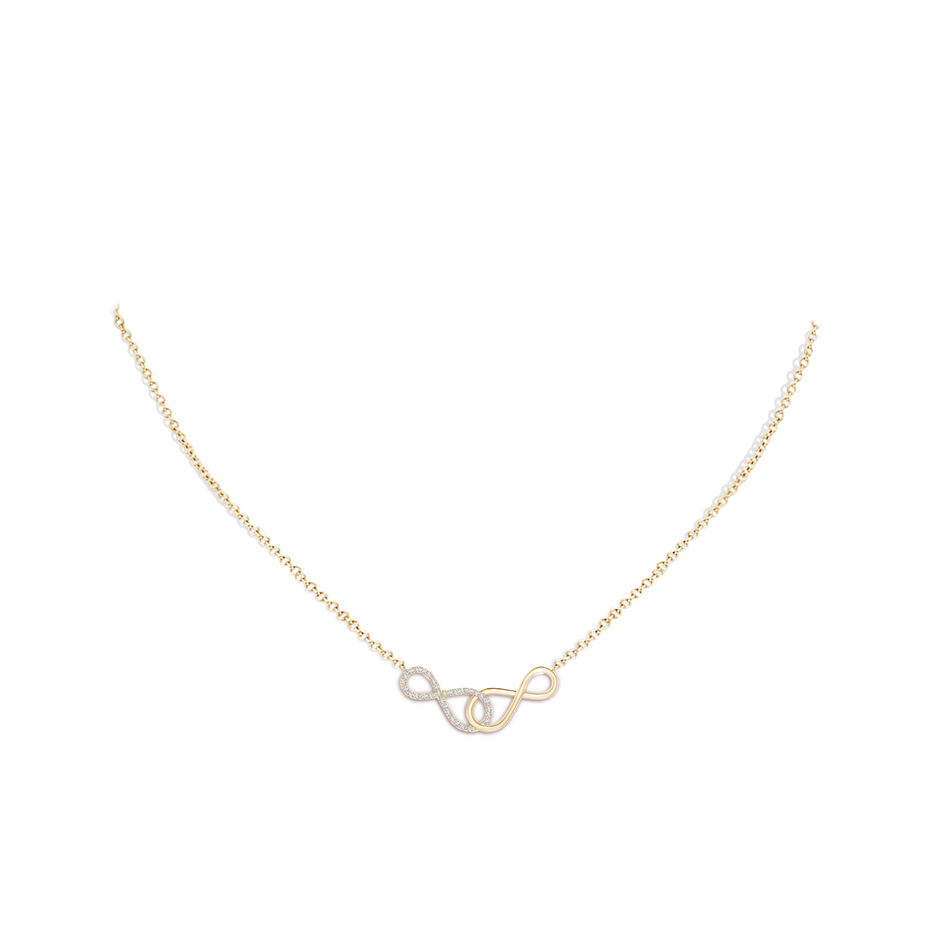 0.9mm GVS2 Interlocking Diamond Sideways Infinity Necklace in 18K Yellow Gold pen