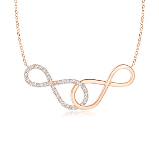 0.9mm GVS2 Interlocking Diamond Sideways Infinity Necklace in Rose Gold