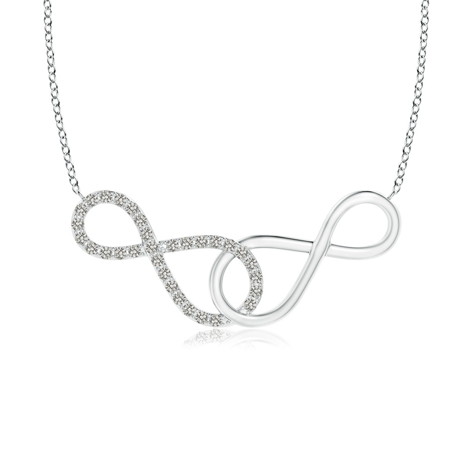 0.9mm KI3 Interlocking Diamond Sideways Infinity Necklace in S999 Silver 