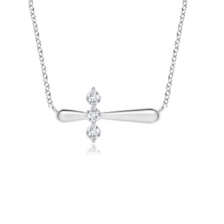 2.3mm GVS2 Diamond Sideways Cross Necklace in P950 Platinum