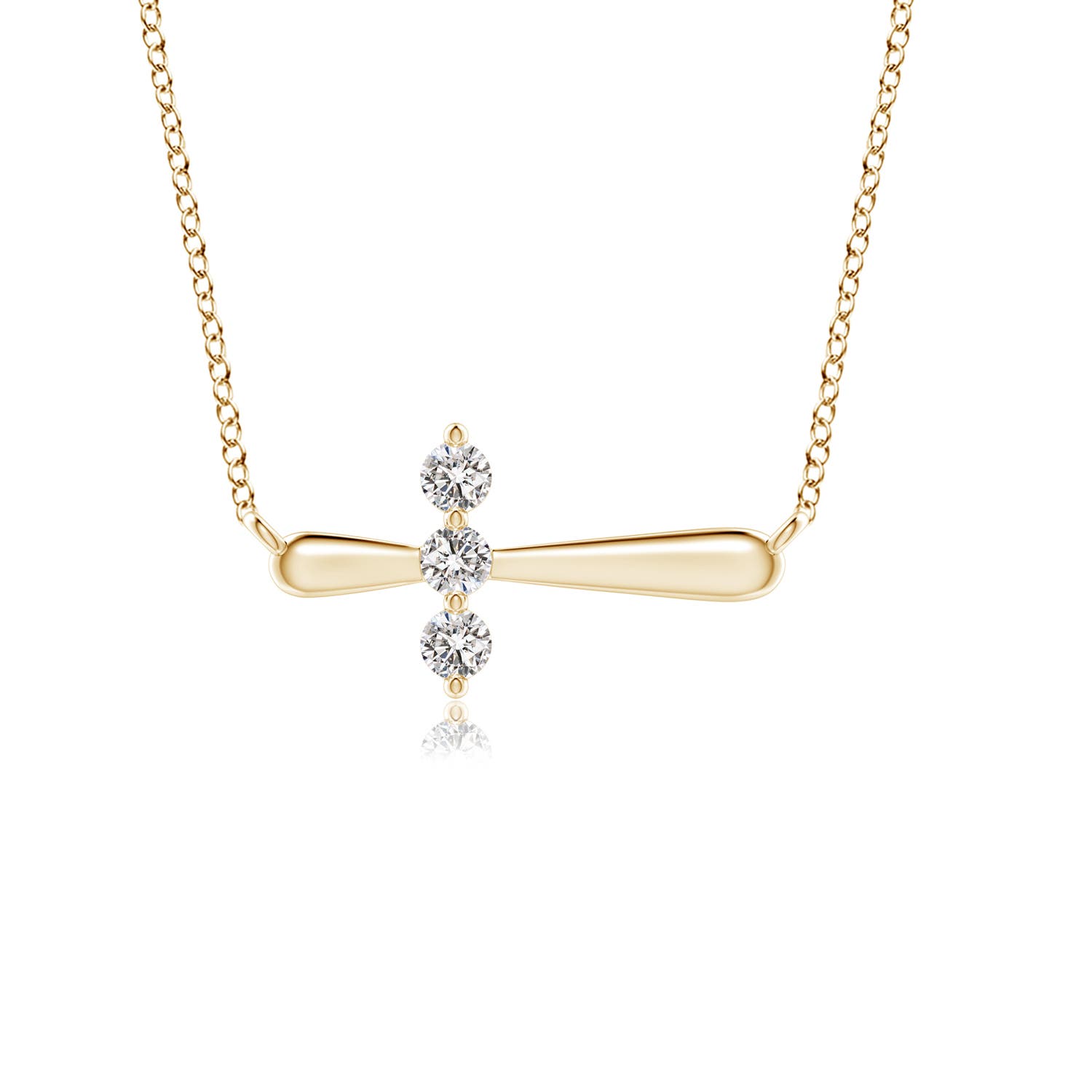 Diamond Sideways Cross Necklace
