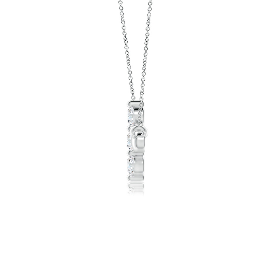 2.8mm GVS2 Diamond Sideways Cross Necklace in P950 Platinum side 199