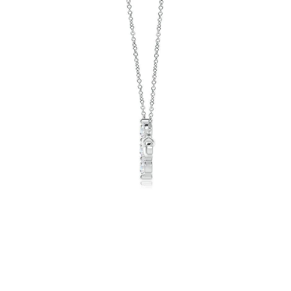 2mm GVS2 Diamond Sideways Cross Necklace in S999 Silver side 199