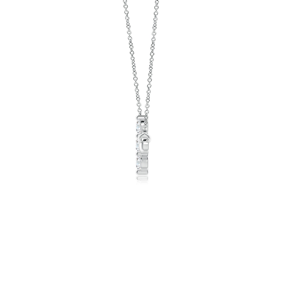 2mm GVS2 Diamond Sideways Cross Necklace in White Gold side 199