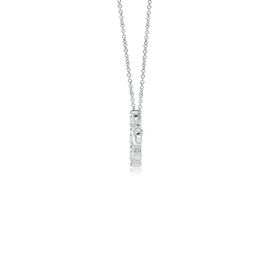 2mm HSI2 Diamond Sideways Cross Necklace in White Gold Side 199