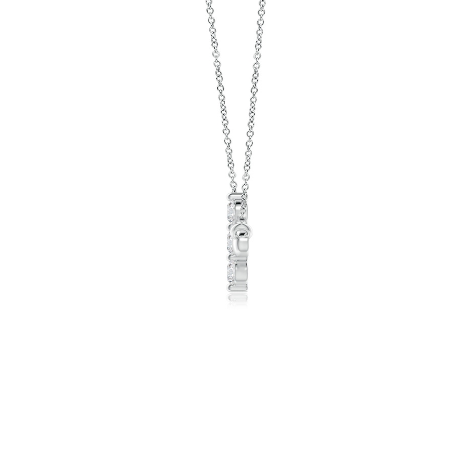 2mm HSI2 Diamond Sideways Cross Necklace in White Gold side 199