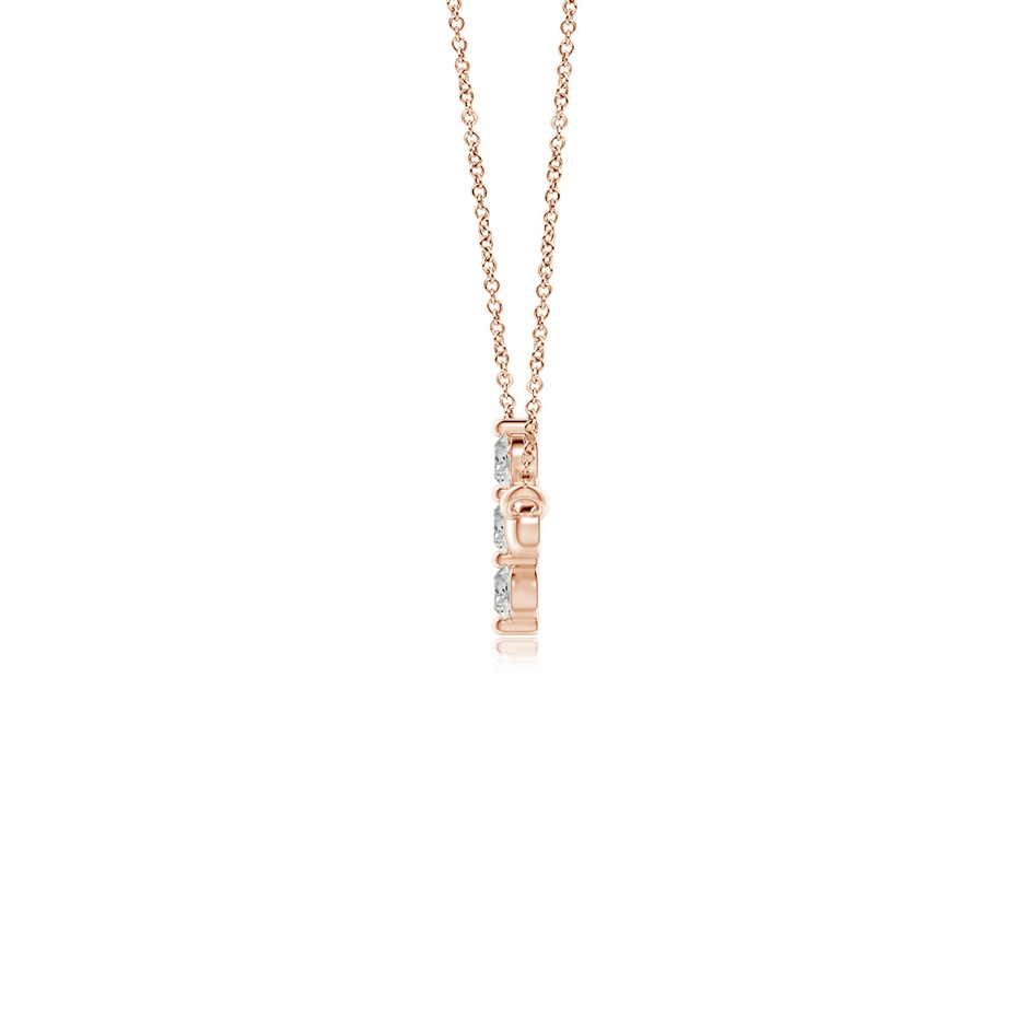 2mm KI3 Diamond Sideways Cross Necklace in 9K Rose Gold side 199