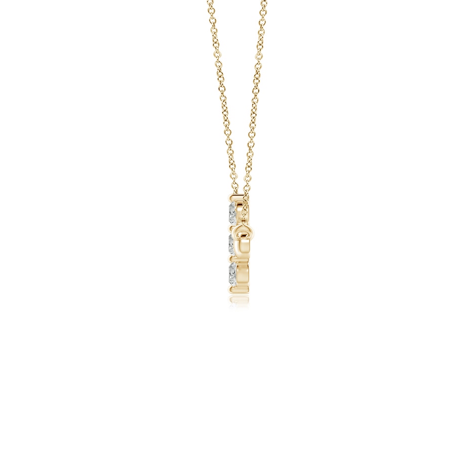 2mm KI3 Diamond Sideways Cross Necklace in Yellow Gold side 199