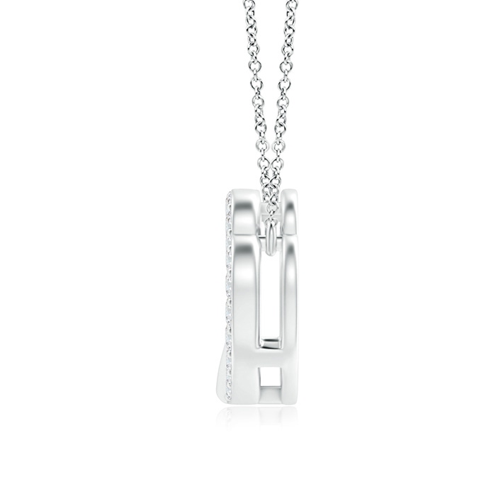 1mm GVS2 Diamond Interlocking Heart Necklace in 9K White Gold product image