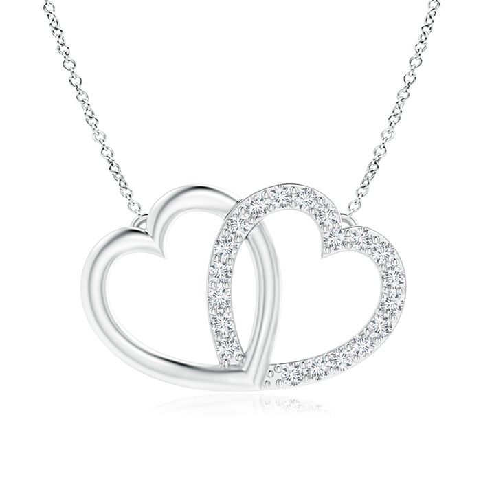 1mm GVS2 Diamond Interlocking Heart Necklace in P950 Platinum