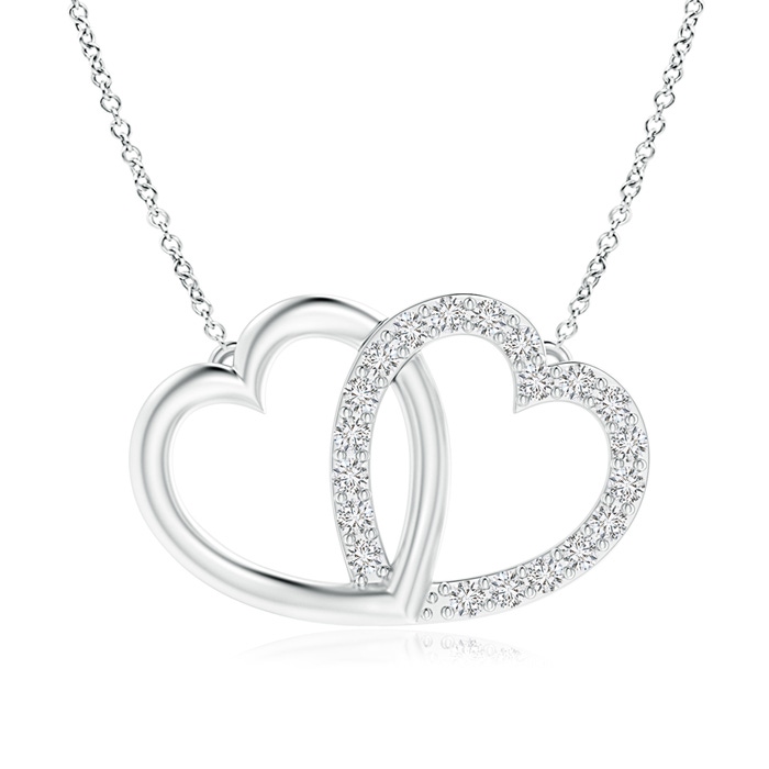 1mm HSI2 Diamond Interlocking Heart Necklace in P950 Platinum