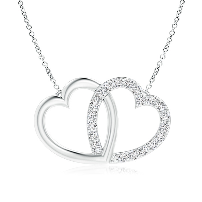 1mm HSI2 Diamond Interlocking Heart Necklace in P950 Platinum 