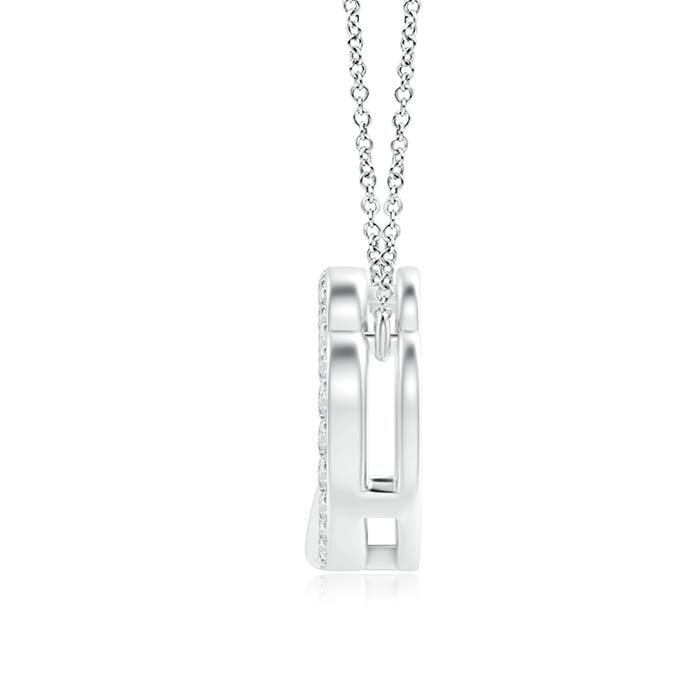 1mm HSI2 Diamond Interlocking Heart Necklace in P950 Platinum - side 1