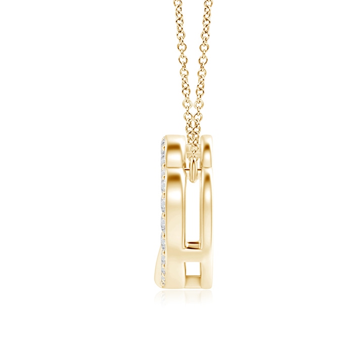 1mm HSI2 Diamond Interlocking Heart Necklace in Yellow Gold product image