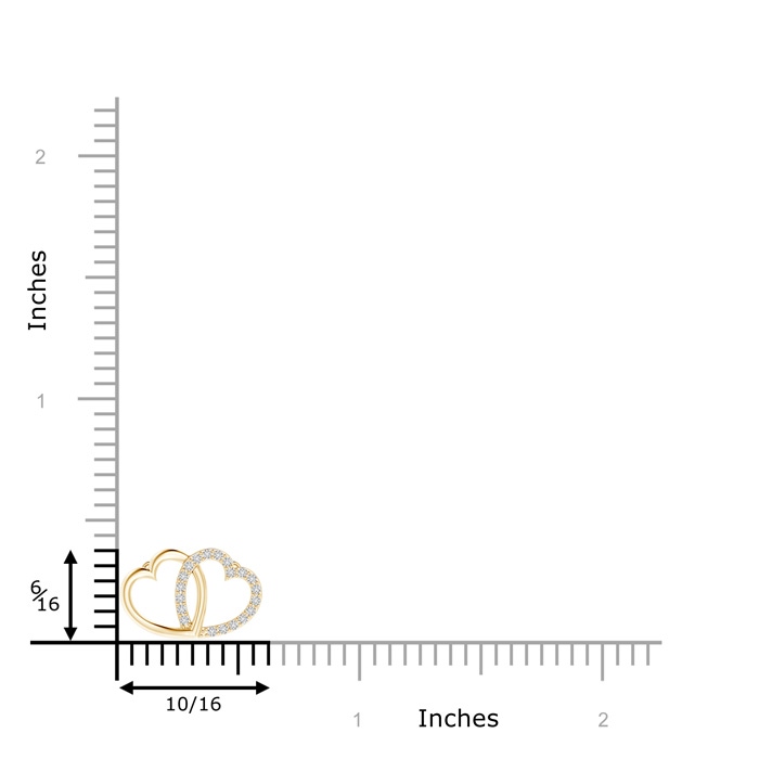 1mm HSI2 Diamond Interlocking Heart Necklace in Yellow Gold product image