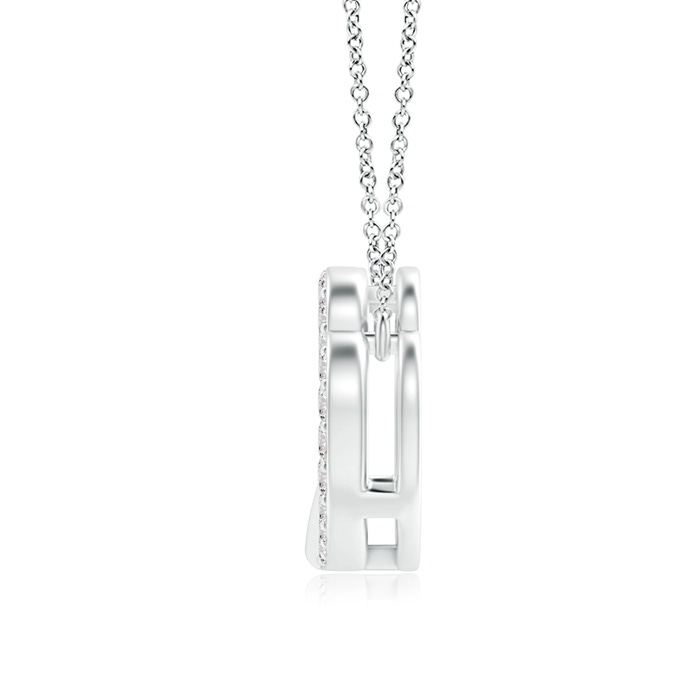 1mm IJI1I2 Diamond Interlocking Heart Necklace in White Gold product image