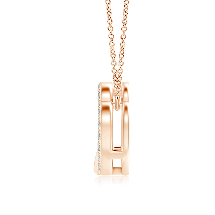 1mm KI3 Diamond Interlocking Heart Necklace in Rose Gold product image