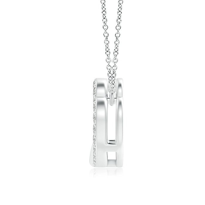 1mm KI3 Diamond Interlocking Heart Necklace in White Gold product image