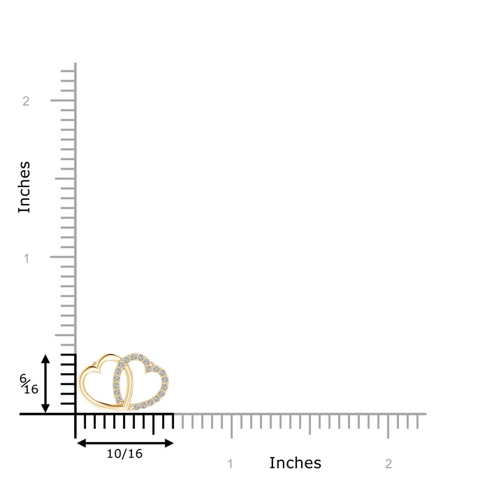1mm KI3 Diamond Interlocking Heart Necklace in Yellow Gold product image