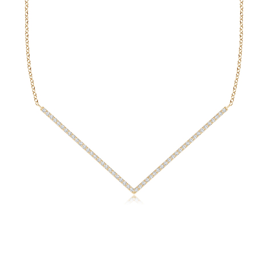 0.8mm GVS2 Diamond Studded Chevron Necklace in Yellow Gold 