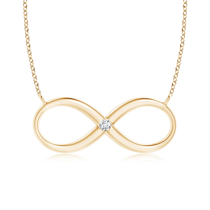 2mm GVS2 Sideways Infinity Necklace with Gypsy Diamond in 9K Yellow Gold 
