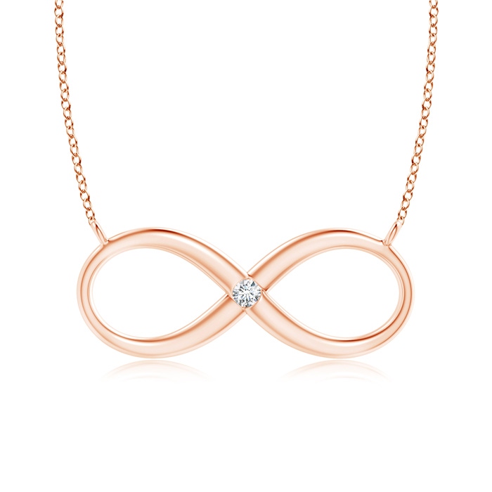 2mm GVS2 Sideways Infinity Necklace with Gypsy Diamond in Rose Gold 