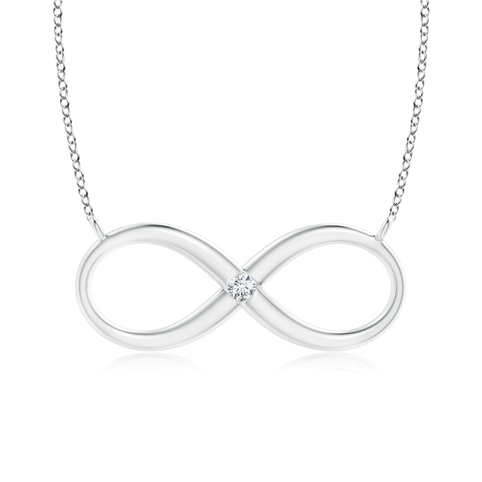 2mm GVS2 Sideways Infinity Necklace with Gypsy Diamond in White Gold