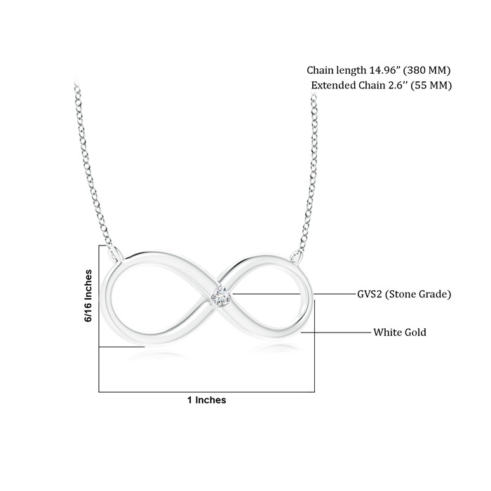 2mm GVS2 Sideways Infinity Necklace with Gypsy Diamond in White Gold product image