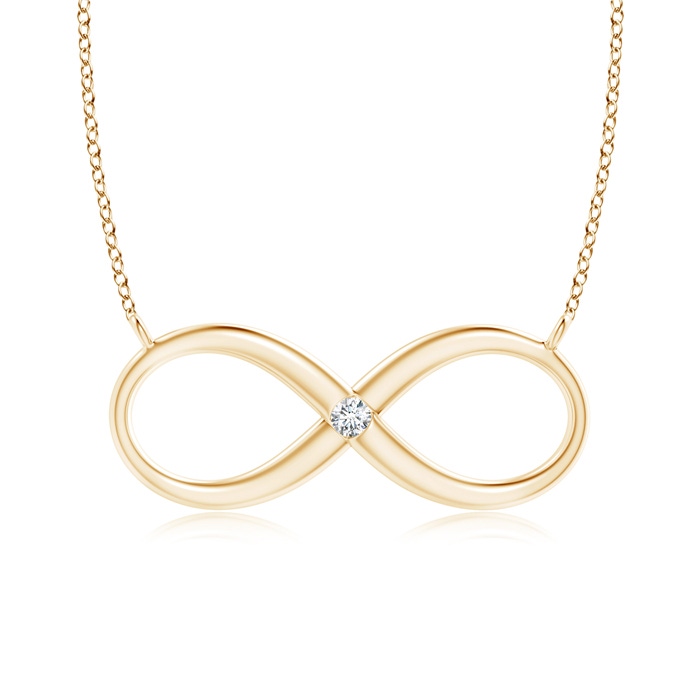 2mm GVS2 Sideways Infinity Necklace with Gypsy Diamond in Yellow Gold