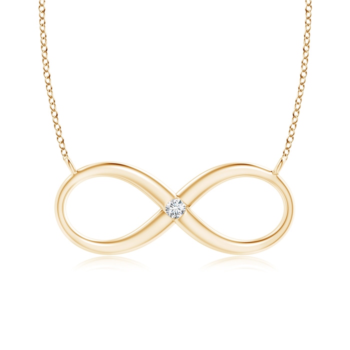 2mm GVS2 Sideways Infinity Necklace with Gypsy Diamond in Yellow Gold 