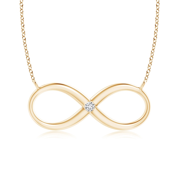 2mm HSI2 Sideways Infinity Necklace with Gypsy Diamond in 9K Yellow Gold