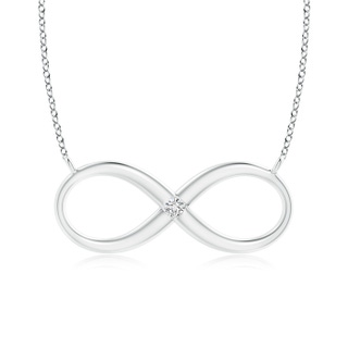 2mm HSI2 Sideways Infinity Necklace with Gypsy Diamond in White Gold