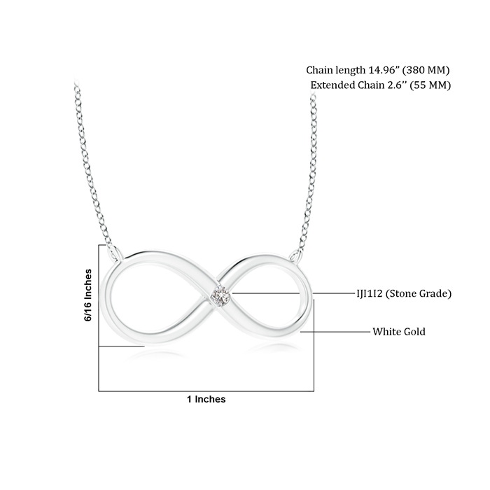 2mm IJI1I2 Sideways Infinity Necklace with Gypsy Diamond in White Gold product image